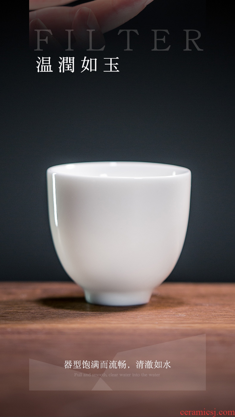 And jade hall of dehua porcelain cup kaolin white porcelain ceramic individual sample tea cup tea cup cup master cup