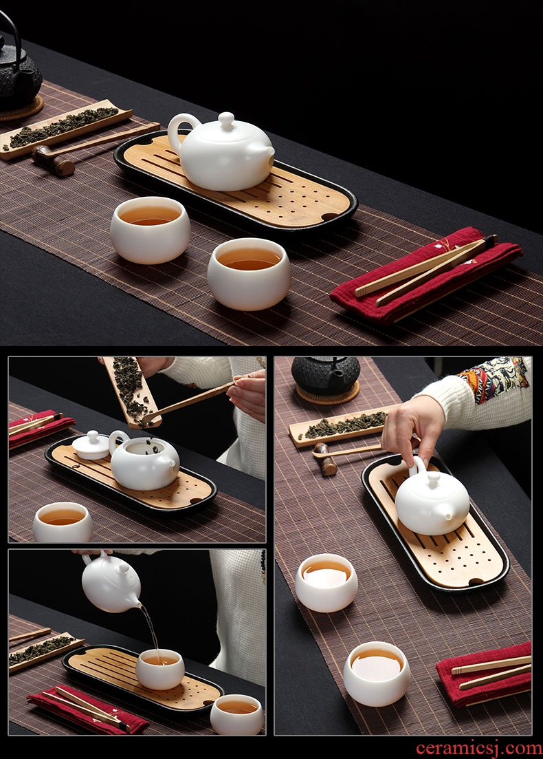 Recreational product dehua porcelain tea set jade ceramic cups kung fu tea master sample tea cup egg cup white porcelain tea set