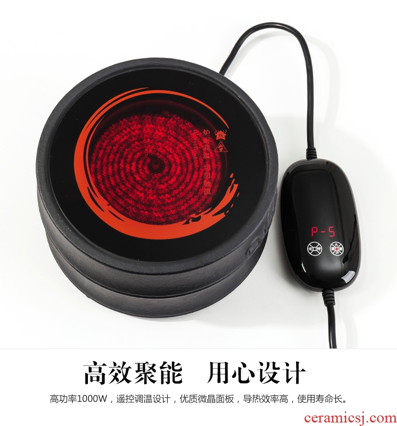 Bin DE lava-rock electric cook kung fu tea exchanger with the ceramics TaoLu household black tea pu-erh tea temperature curing pot bowl suit