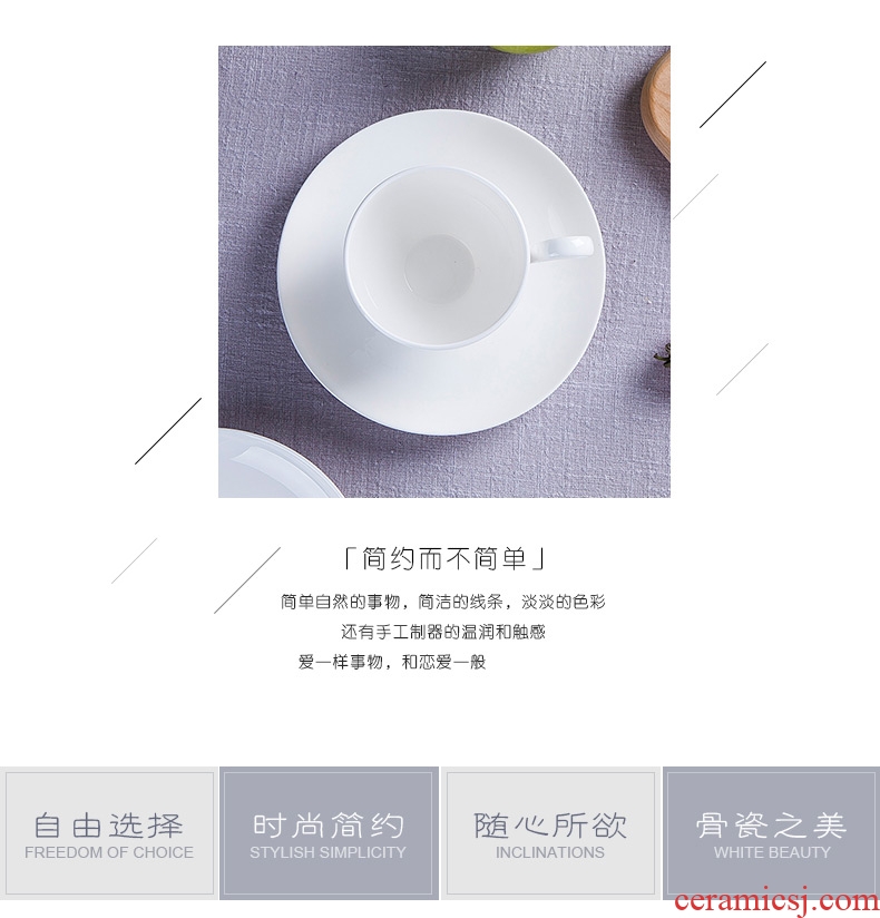 Jingdezhen european-style bone porcelain white ceramic cup afternoon tea set creative household soft outfit coffee cups and saucers send the spoon