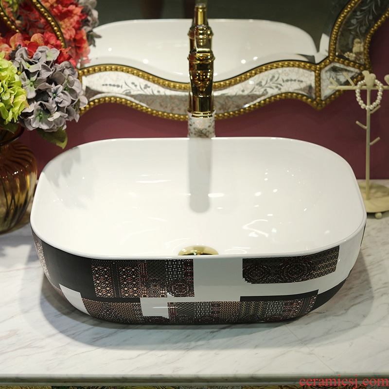 Gold cellnique jingdezhen ceramic sanitary ware art stage basin sink basin that wash a face 626 of Scotland