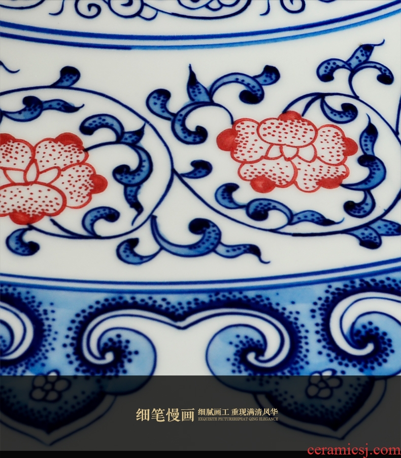 Classical hand-painted tree blue-and-white youligong vase household furnishing articles adornment antique collection jingdezhen ceramics