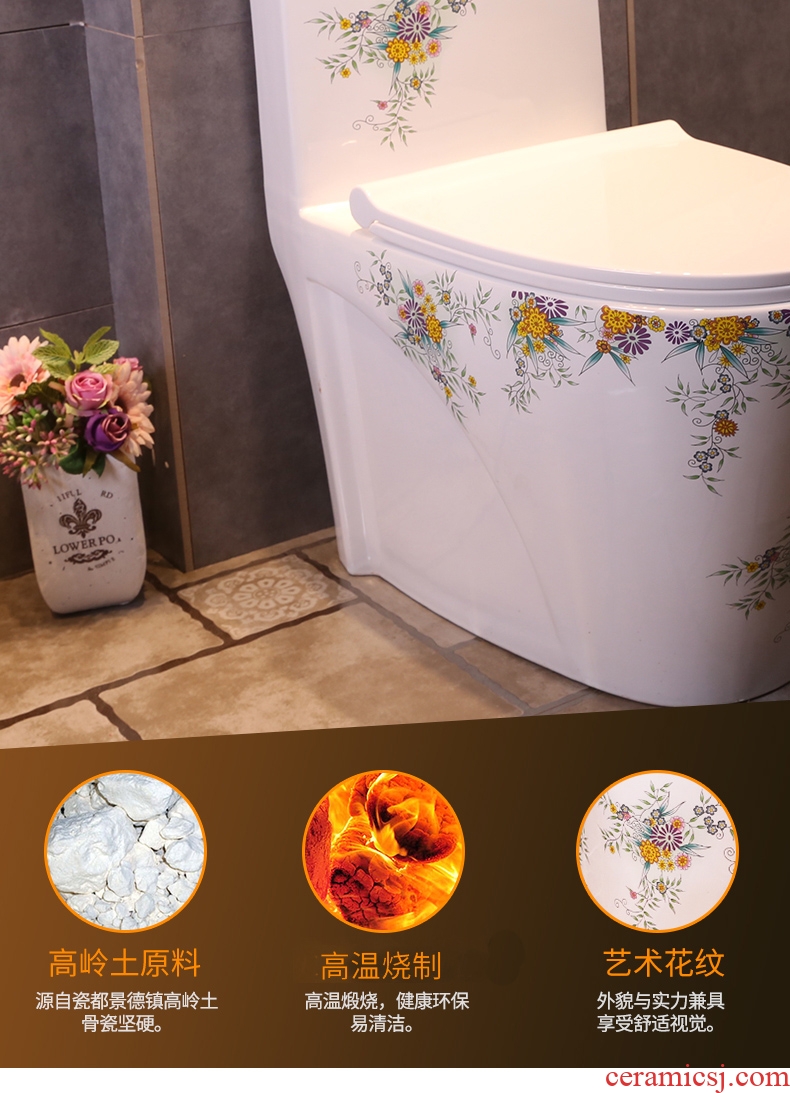 Household color ceramic toilet implement sit lavatory ordinary adult sanitary ware toilet implement siphon type