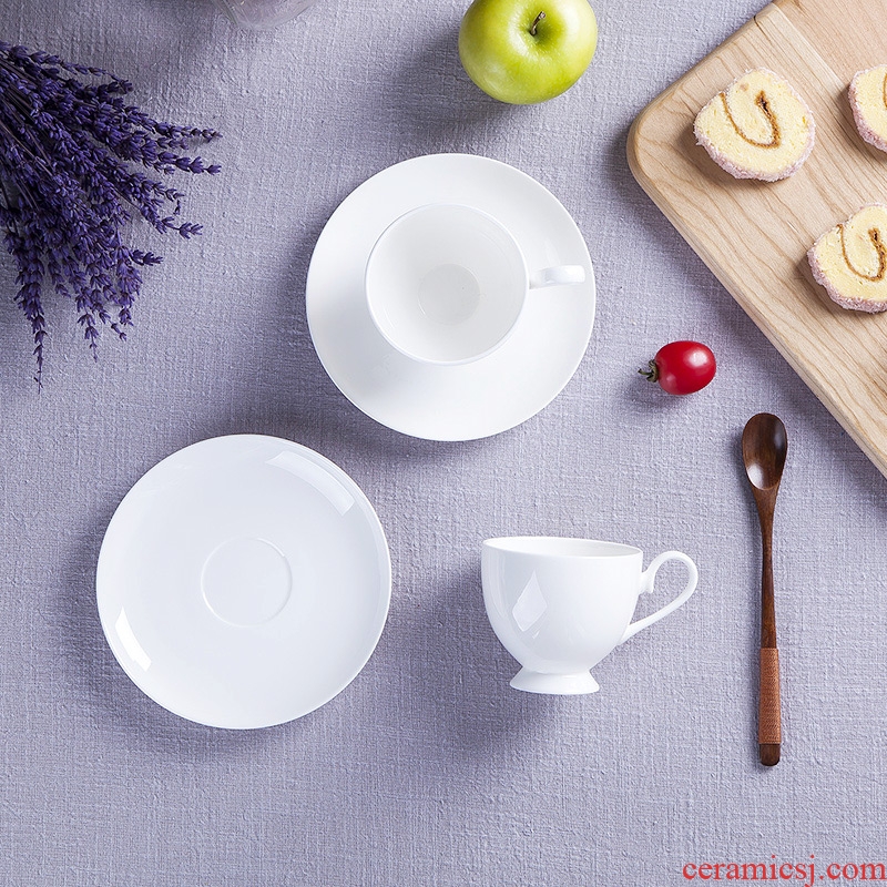 Jingdezhen european-style bone porcelain white ceramic cup afternoon tea set creative household soft outfit coffee cups and saucers send the spoon