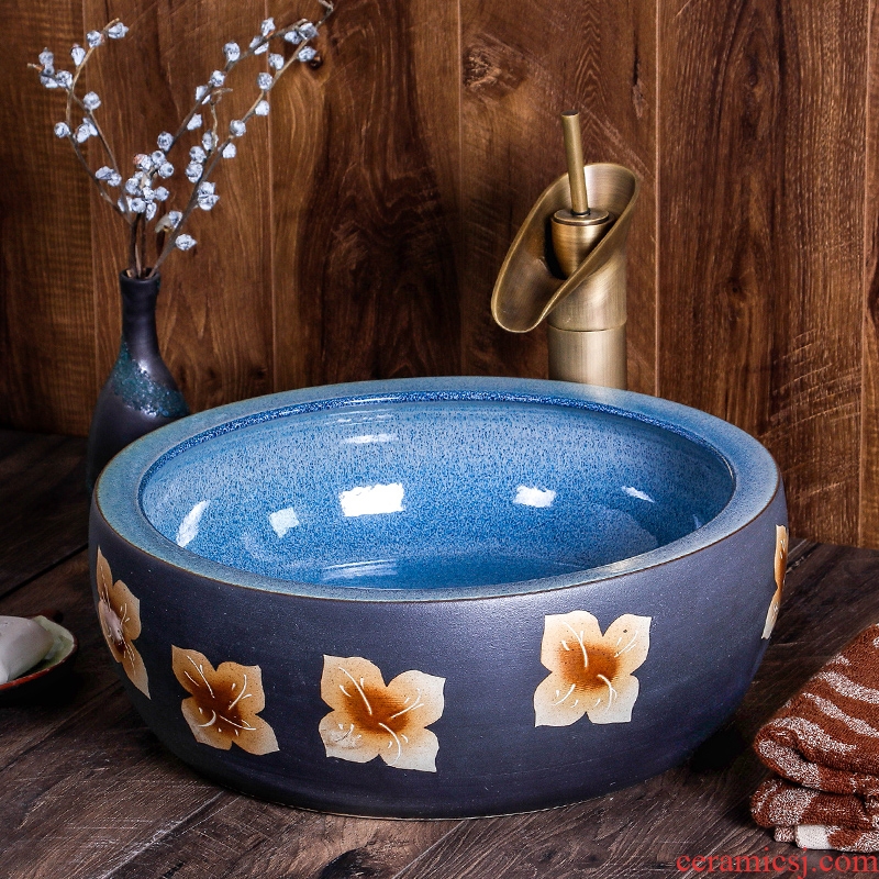 The stage basin of jingdezhen ceramic lavabo restoring ancient ways round Chinese style household art hotel toilet basin sinks