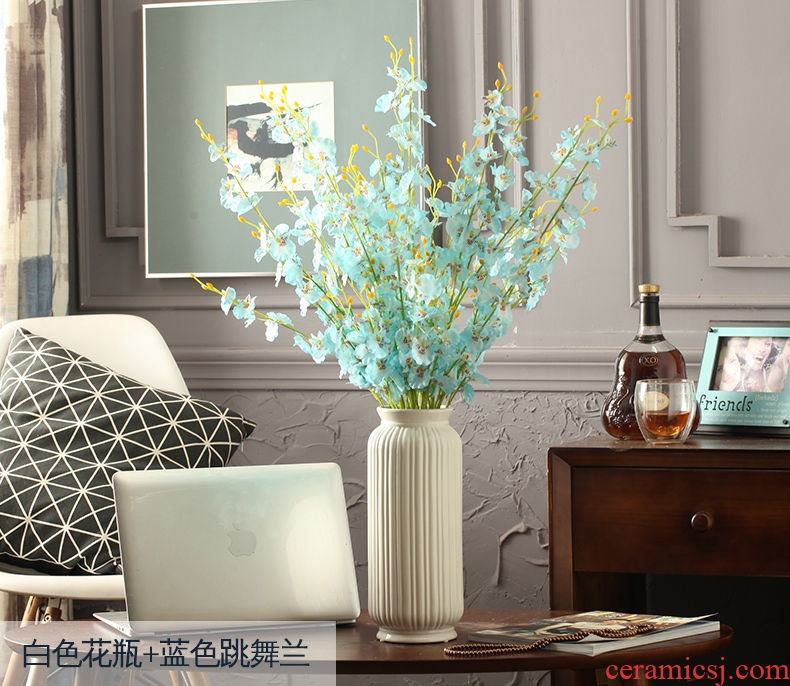 Contemporary and contracted ceramic vase continental living room TV cabinet table decorations simulation flower flower dried flowers furnishing articles