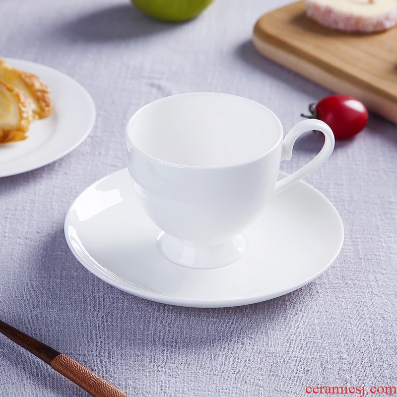 Jingdezhen european-style bone porcelain white ceramic cup afternoon tea set creative household soft outfit coffee cups and saucers send the spoon