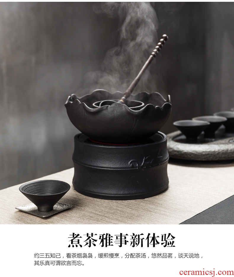 Bin DE lava-rock electric cook kung fu tea exchanger with the ceramics TaoLu household black tea pu-erh tea temperature curing pot bowl suit