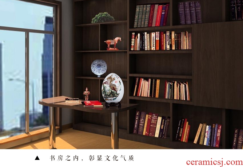 Jingdezhen ceramics vase of contemporary and contracted home sitting room handicraft wine creative egg ornament furnishing articles