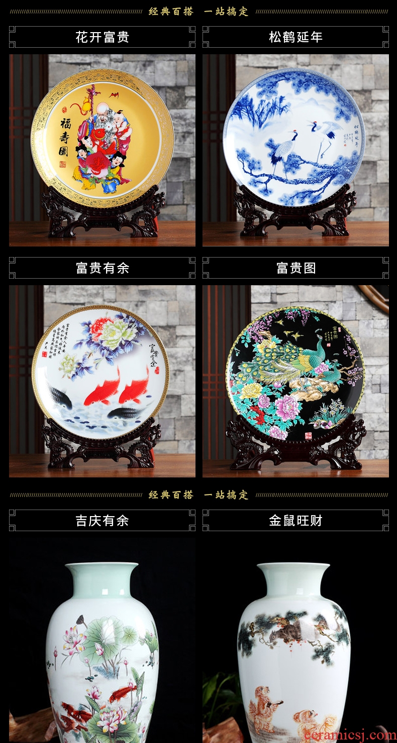 Rich ancient frame furnishing articles of jingdezhen porcelain ceramics dried flower vases, flower arrangement sitting room small blue and white porcelain decorative arts and crafts