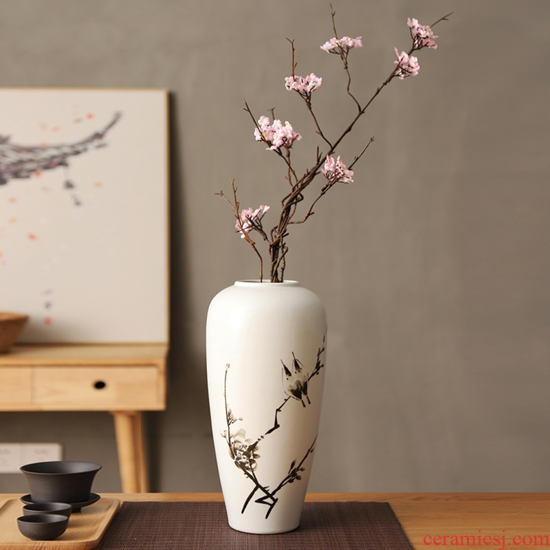 Japanese broken branches of peach blossom wild cherry blossom simulation flower zen household soft adornment ceramic vases, flower arrangement sitting room place