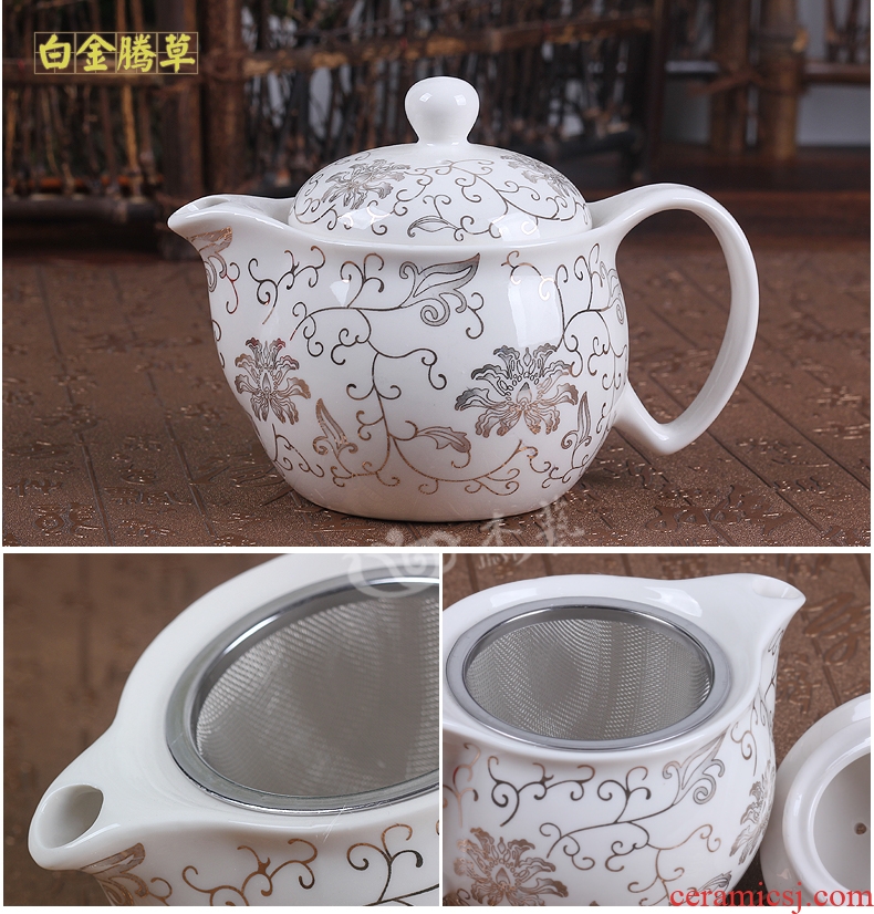 Jingdezhen ceramic teapot large single pot of kung fu tea tea to small landscape filtering of blue and white porcelain teapot