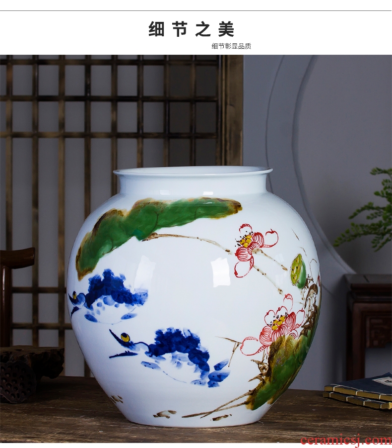 Master of jingdezhen ceramics vase furnishing articles hand-painted pastel pot-bellied bottle mesa study home decoration decoration