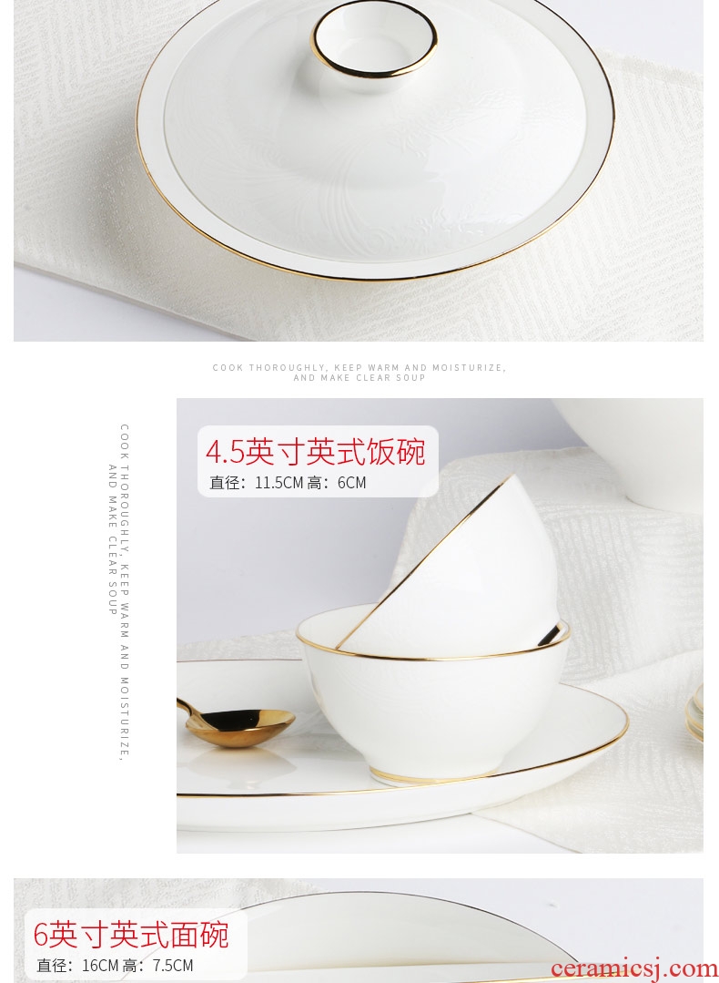 Jingdezhen european-style personality bone China net red tableware suit American household gifts creative phnom penh dish plate