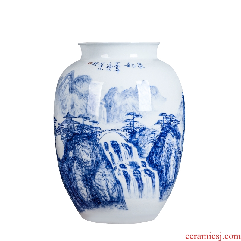 Jingdezhen blue and white ceramics hand-painted vases, flower arranging the sitting room porch ark adornment of Chinese style household furnishing articles