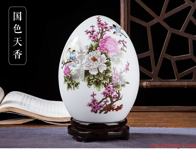 Jingdezhen ceramics vase of contemporary and contracted home sitting room handicraft wine creative egg ornament furnishing articles