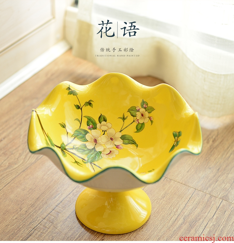 Murphy's American country compote Chinese creative ceramic fruit bowl sitting room tea table household adornment furnishing articles