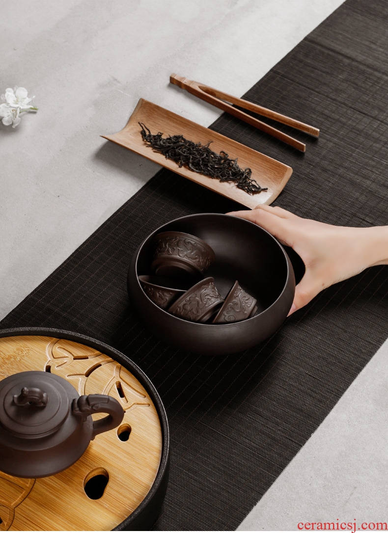 Three thousand purple sand tea to wash large ceramic Japanese tea village water jar water to wash in hot dry bubble bucket of kung fu tea accessories