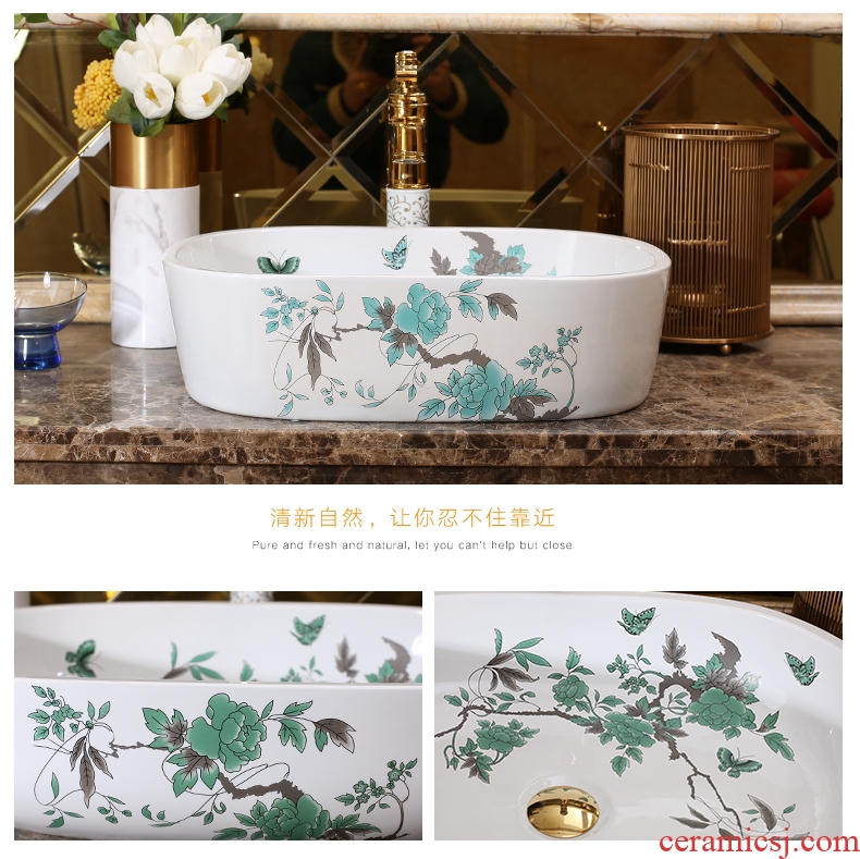 Small size on the basin of rectangular art 35 cm toilet lavabo small lavatory basin of household ceramics