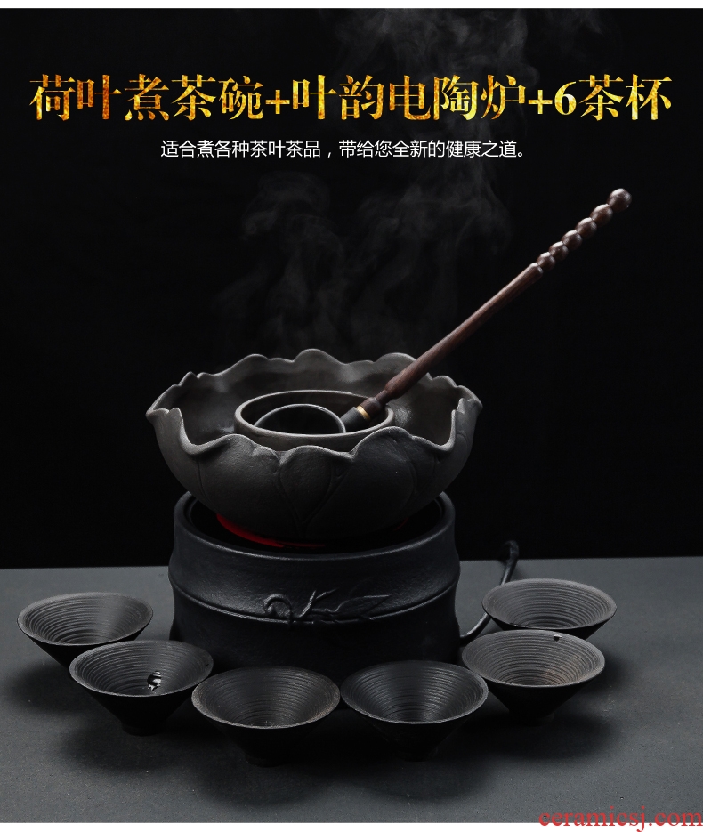 Bin DE lava-rock electric cook kung fu tea exchanger with the ceramics TaoLu household black tea pu-erh tea temperature curing pot bowl suit