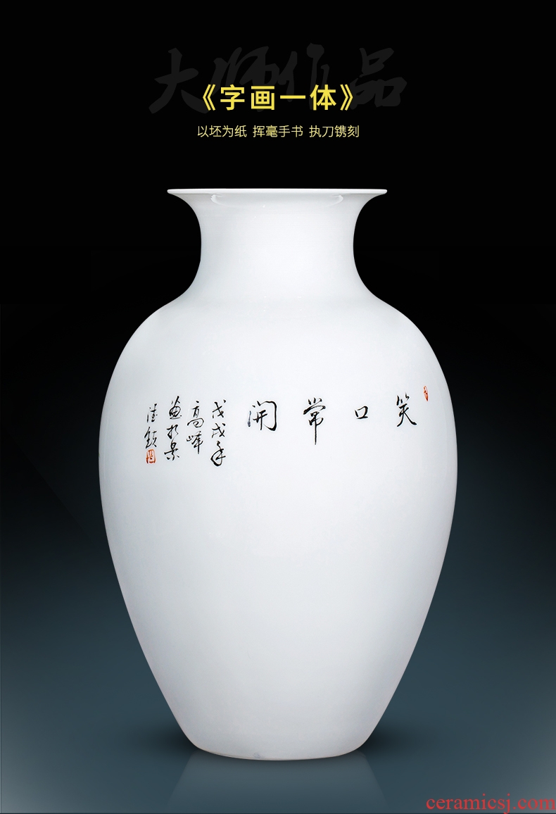 Jingdezhen ceramic vase famous hand-painted Chinese pomegranate thin foetus and exquisite furnishing articles home sitting room adornment flower arrangement