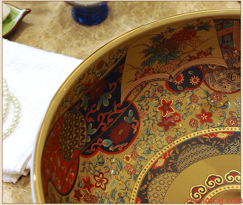 Jingdezhen ceramic hotel toilet stage basin art restoring ancient ways round basin balcony lavatory sink