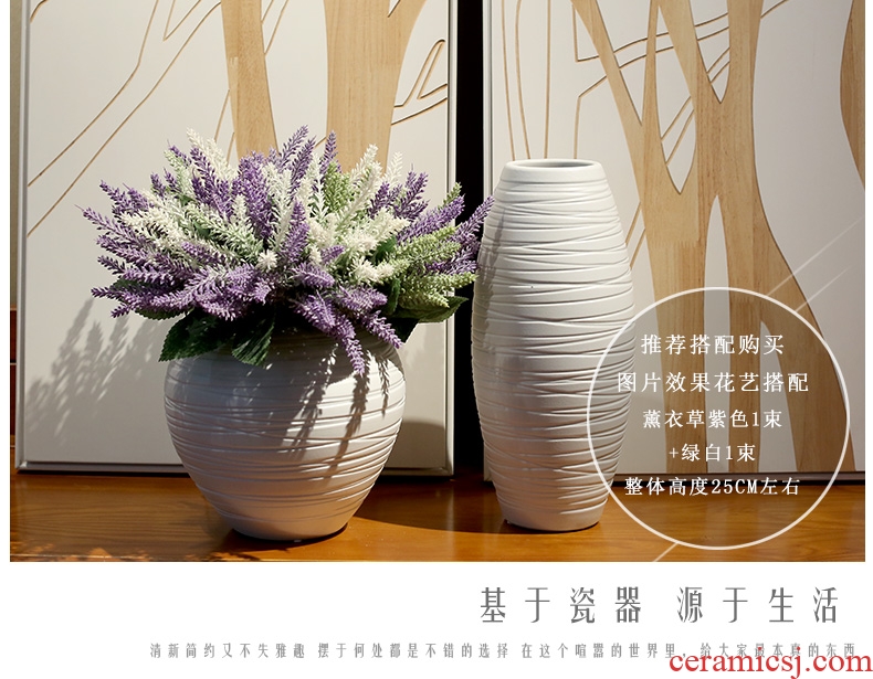 Handmade ceramic art white vase flower arrangement sitting room China household of Chinese style dry vase furnishing articles ornaments