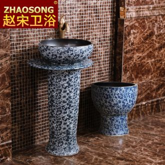 Chinese style restoring ancient ways ceramic column type lavatory household outdoor integrated sink sink outdoor courtyard garden