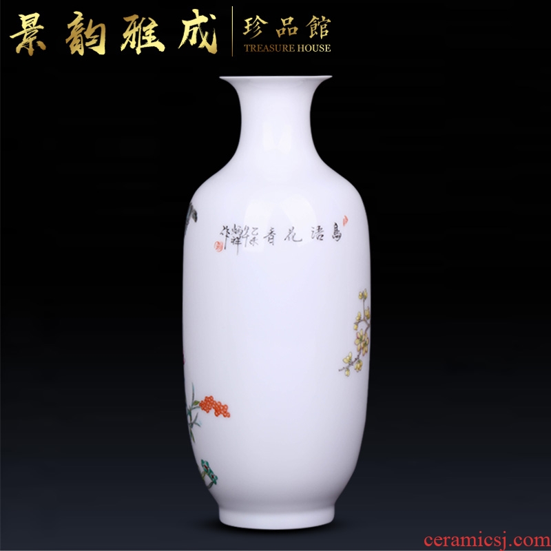 Jingdezhen ceramic hand-painted powder enamel vase place to live in the sitting room of new Chinese style flower arranging porcelain decorative arts and crafts