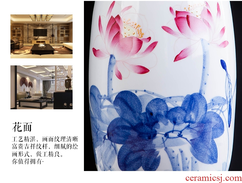 Jingdezhen ceramics hand-painted color bucket vase wine porch home decoration sitting room TV ark furnishing articles