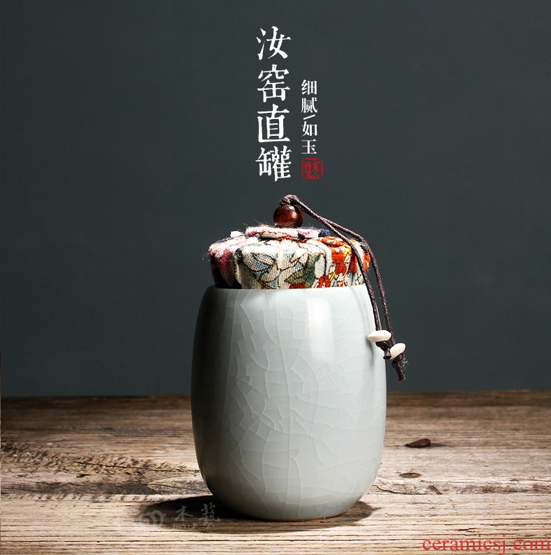 Jade art tea set your kiln porcelain ceramic caddy straight canister Japanese carry box cover tea POTS