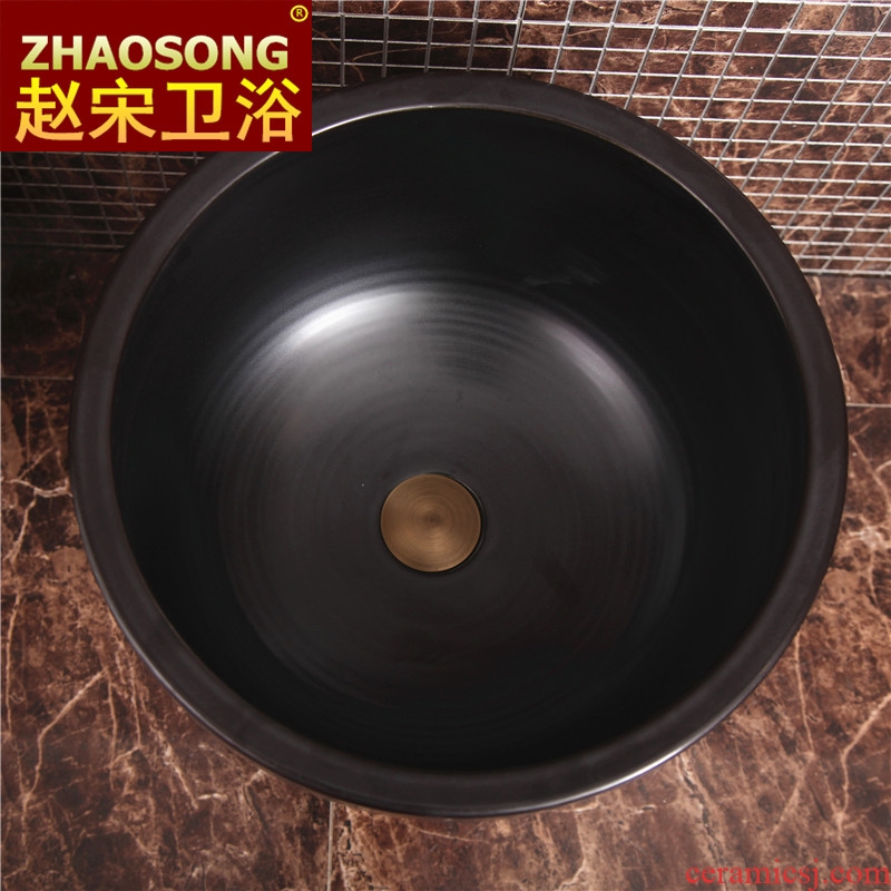 Chinese style of song dynasty porcelain Siamese mop pool large round mop pool one mop basin retro outdoor pool