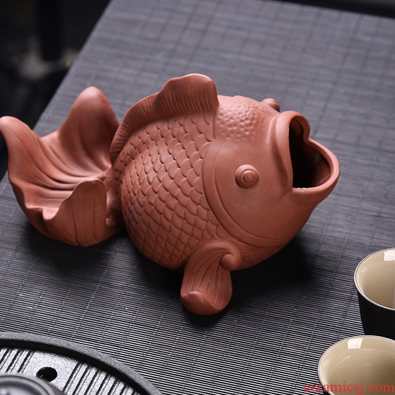 Gorgeous young large-sized purple sand ashtray ceramic creative personality goldfish living room home furnishing articles office ashtray