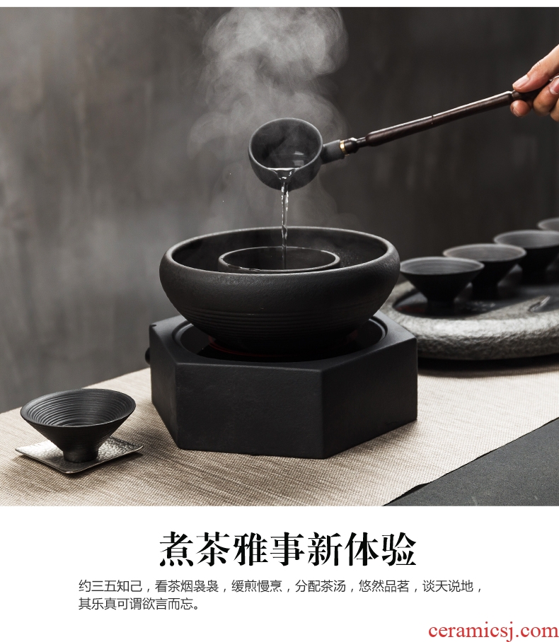 Bin DE lava-rock electric cook kung fu tea exchanger with the ceramics TaoLu household black tea pu-erh tea temperature curing pot bowl suit