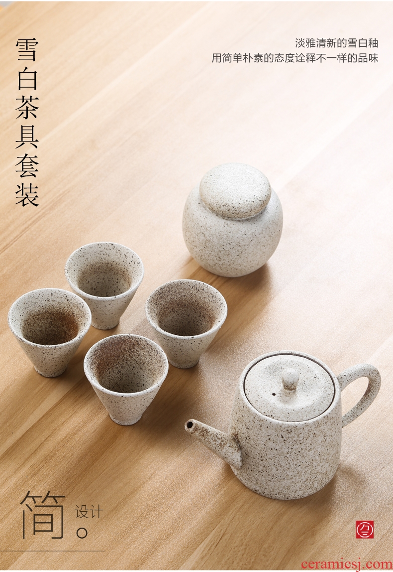 Travel three thousand tea teapot set coarse pottery kung fu tea set ceramic receive a jug of four cups of portable package