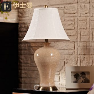 Eastman ceramic desk lamp large living room a study lamp is contracted and I Chinese style villa hotel desk lamp of bedroom the head of a bed