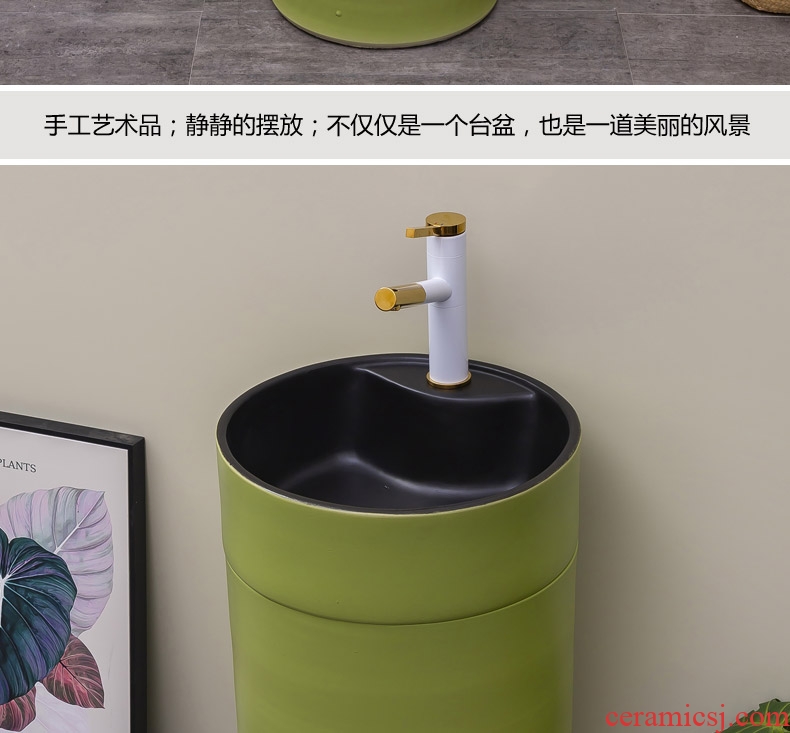 Ceramic contracted floor one column column type lavatory household toilet basin of northern basin of wash one solid color