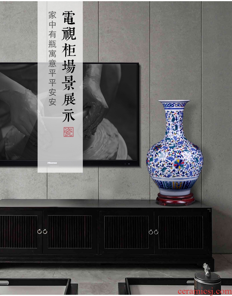 Jingdezhen ceramics of large vase household flower arrangement sitting room adornment is placed opening gifts peony large - 593391485650