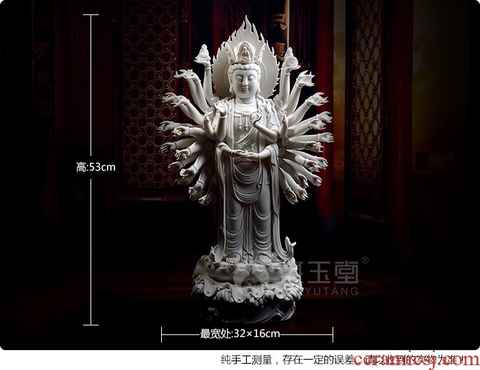 Bm dehua porcelain porcelain carving furnishing articles made lotus avalokitesvara figure of Buddha of guanyin D17-103
