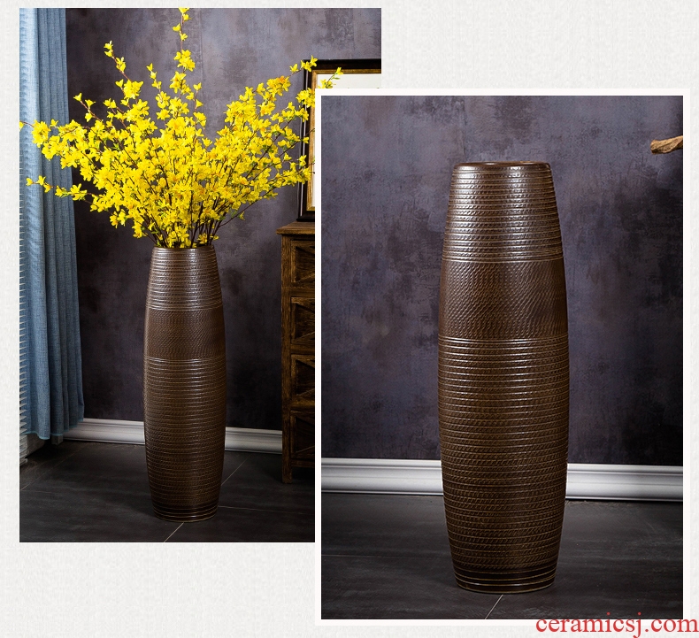 Jingdezhen hand - made large extra large clearance antique vases, ceramic POTS, new Chinese style living room table dry flower is placed - 594907447269