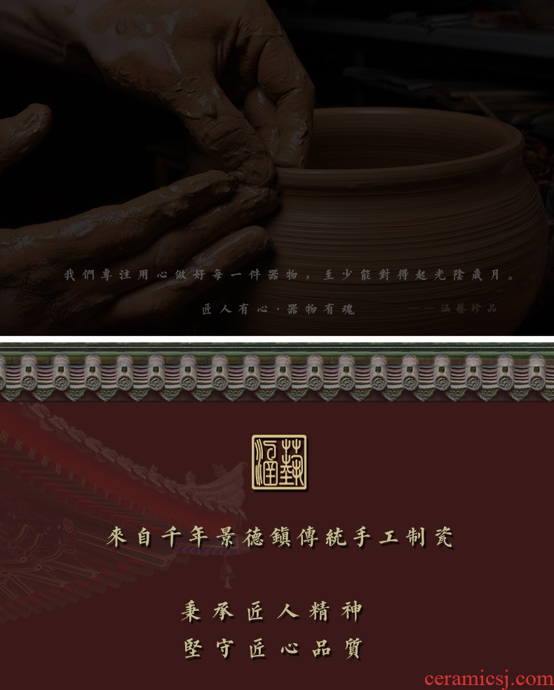 Manual jingdezhen ground vase home TV ark, high creative ceramic insert decorative vase porch place large - 558764687442