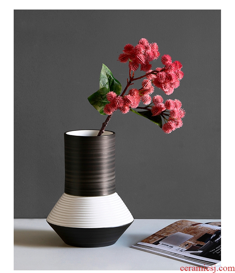 Household vase of new Chinese style restoring ancient ways ceramic creative living room decoration flower arranging containers dry flower is placed big desktop - 600652404535