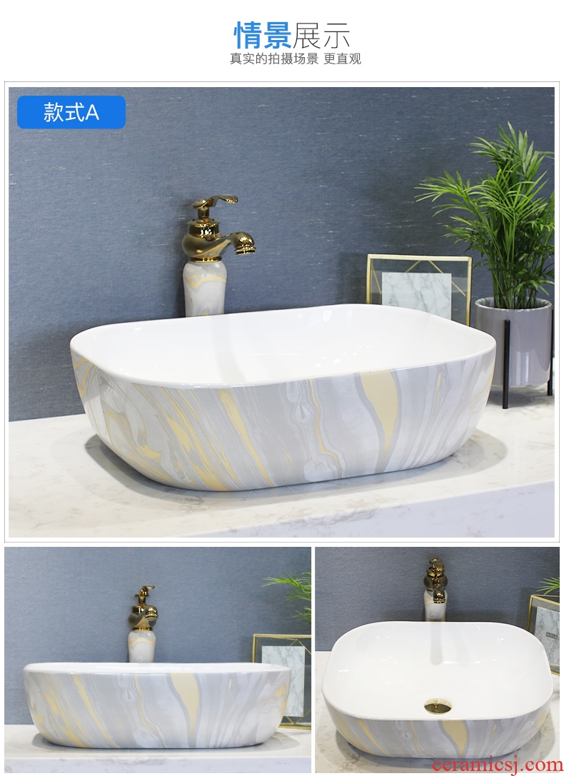 Contracted the Nordic ceramic stage basin sink marble basin of household toilet lavatory European art