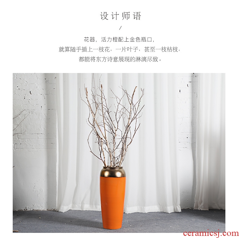 Modern American jingdezhen ceramic vase Jane furnishing articles dried flower arranging flowers sitting room decorate floor decoration household act the role ofing is tasted