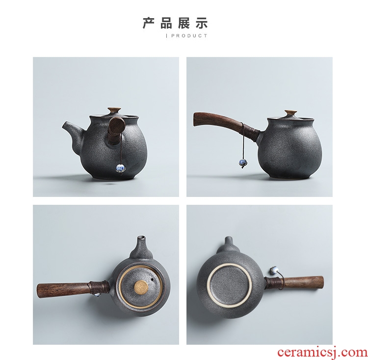 Side as the of your up kung fu tea set ceramic teapot single pot of ebony handle Side filtration pot of the pot of single pot