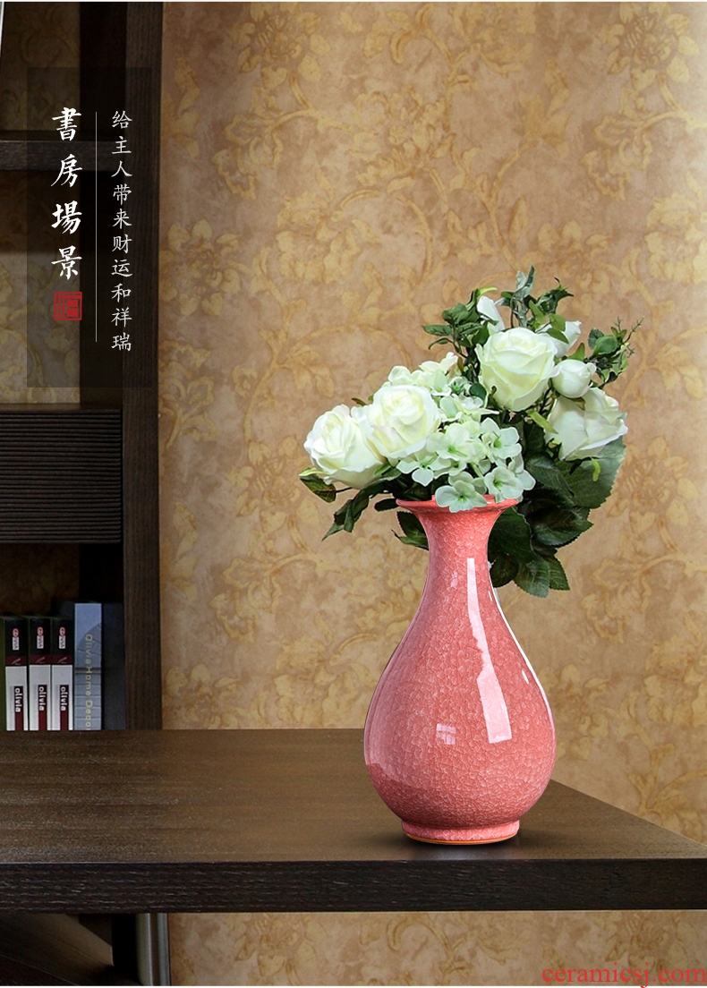 Jingdezhen ceramics flower vase creative archaize sitting room adornment new Chinese style household TV ark furnishing articles