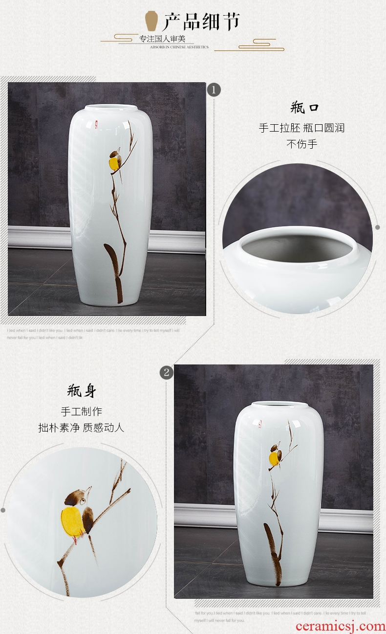 Jingdezhen porcelain of large vase sitting room porch home decoration of Chinese style restoring ancient ways dried flower arranging flowers ceramic furnishing articles - 602087775530