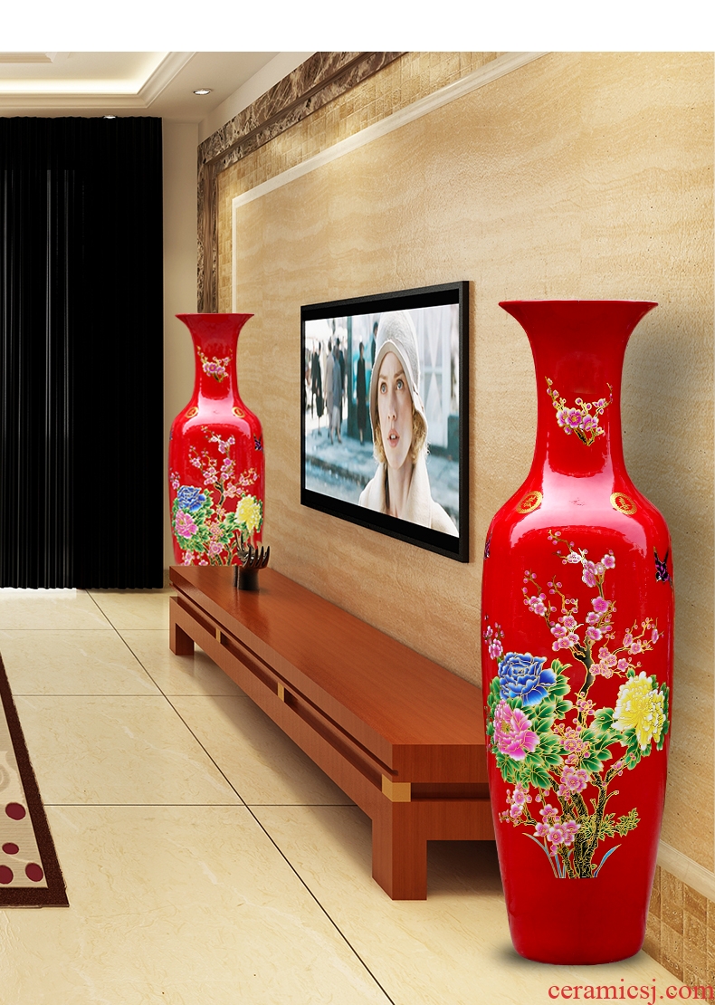 Light DEVY european-style luxury dried flowers large ceramic vase furnishing articles American television wine sitting room porch decoration flower arrangement - 528950444799