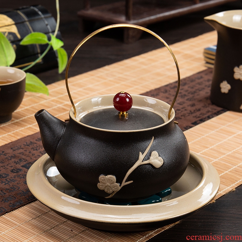 Ronkin girder of a complete set of the teapot teacup suit Japanese kung fu tea tea set simple household ceramics making tea