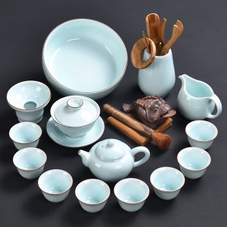 Tao good high temperature color glaze kung fu tea sets suit household ceramic teapot teacup with custom logo